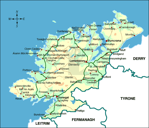 MAP OF DONEGAL